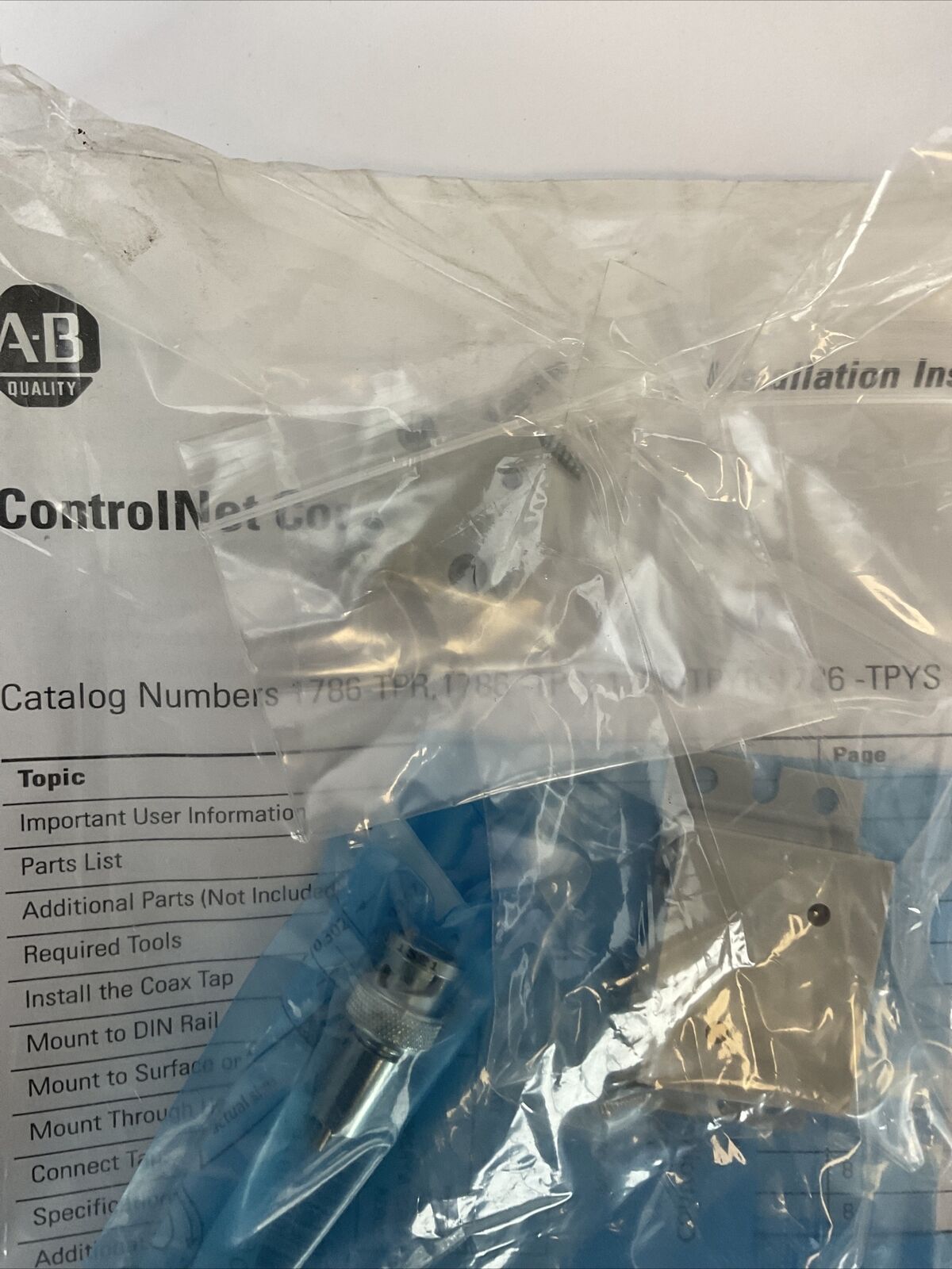 ALLEN BRADLEY 1786TPS CONROLNET COAX TAPS SER C REV H01