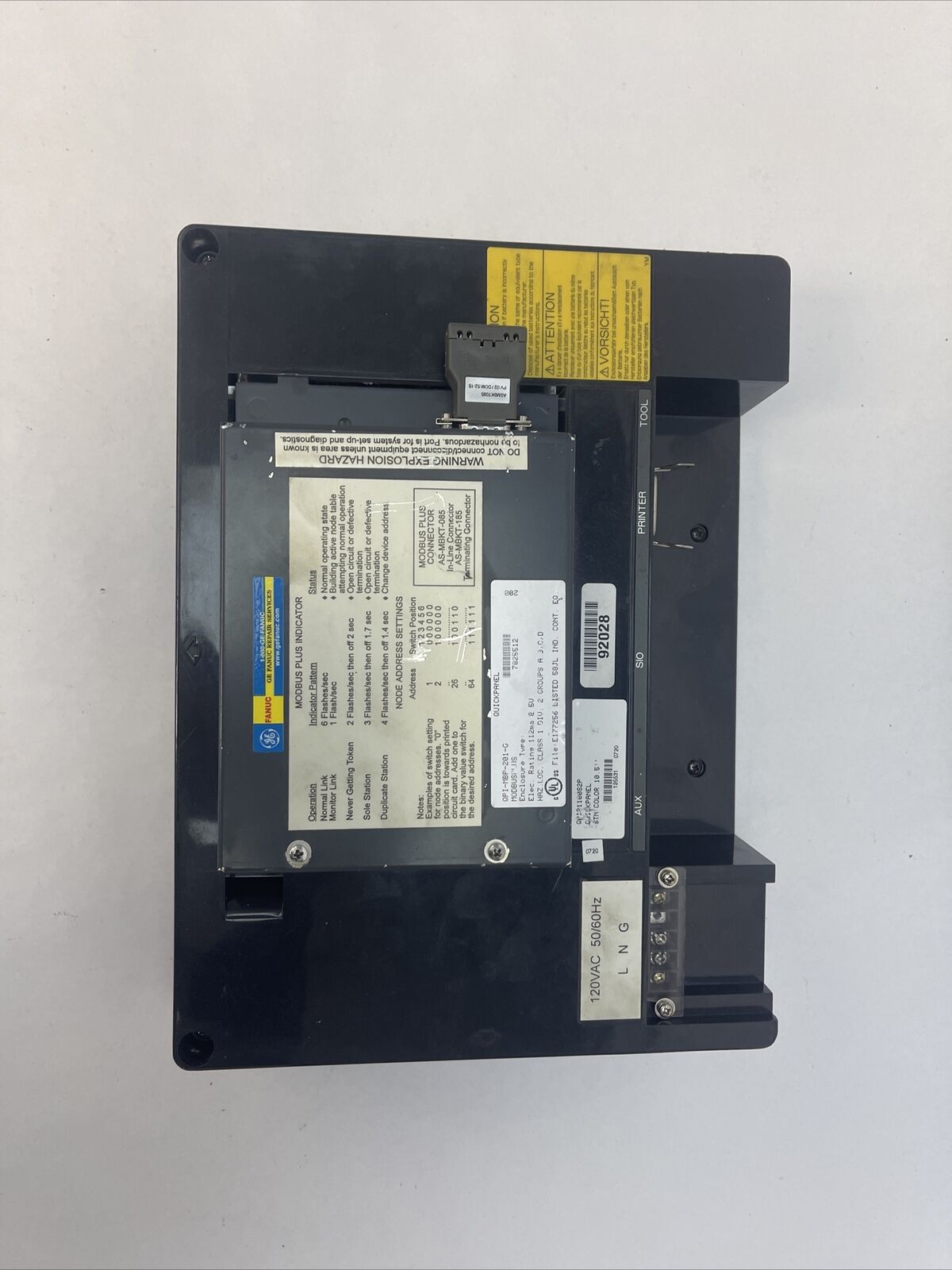 TOTAL CONTROL QPI21100S2P QUICK PANEL 10.5" TOUCH SCREEN 120VAC QPI-MBP-201-G