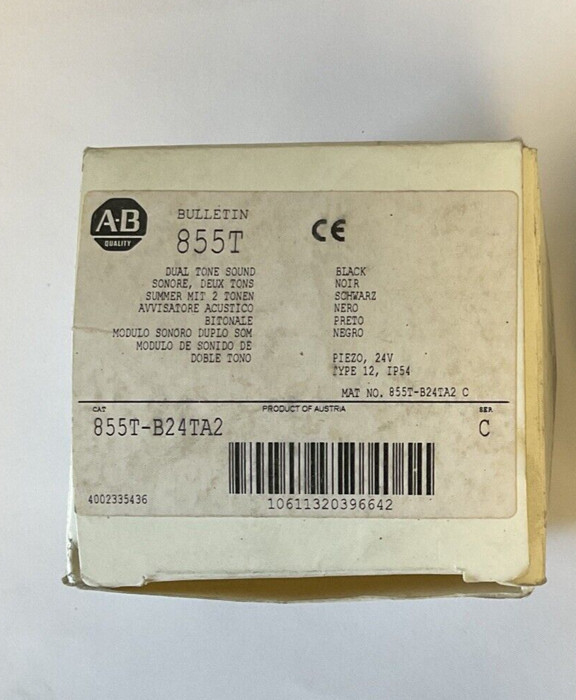 ALLEN BRADLEY 855T-B24TA2 SOUND MODULE SER.C 24V BLACK
