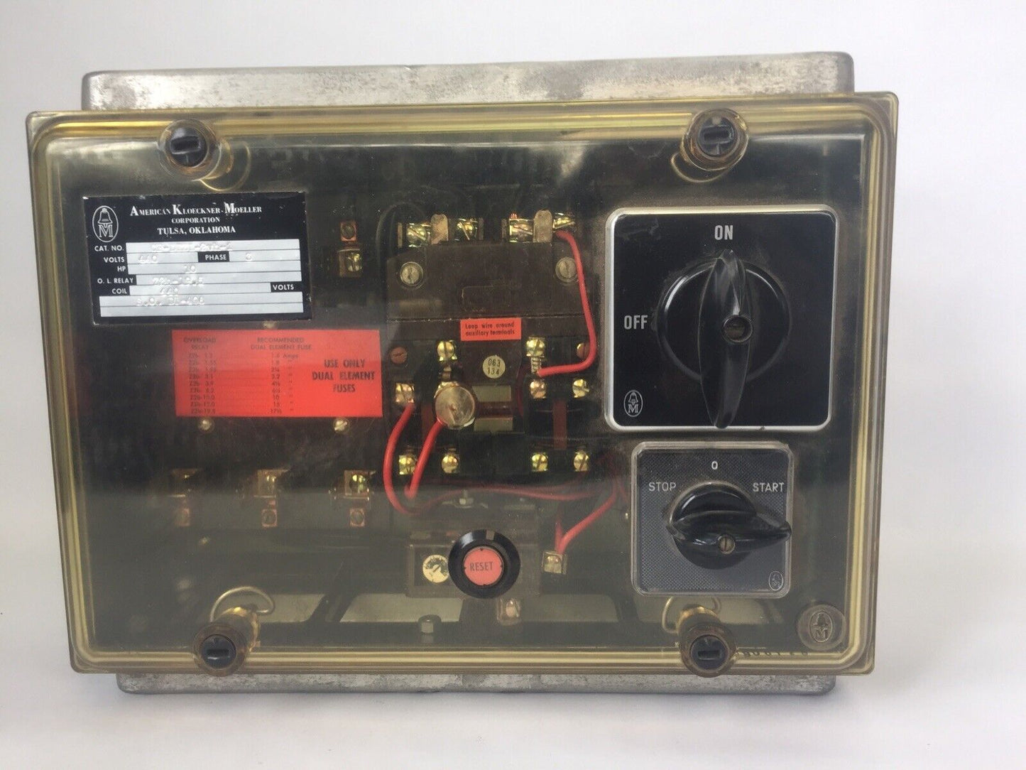 KLOCKNER MOELLER CF-DIZL-2vh-i MAGNETIC COMBINATION STARTER 440V 3PH 10HP COIL