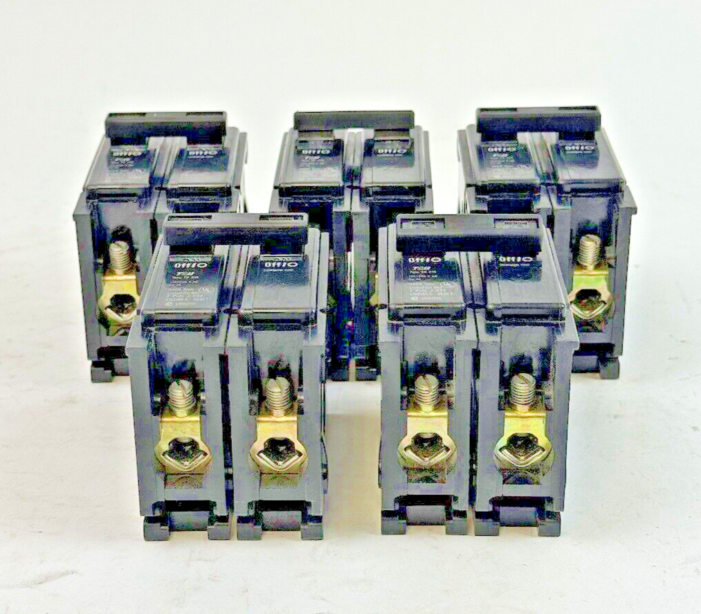 THOMAS & BETTS *LOT OF 5* TB245 - COM TRIP CIRCUIT BREAKERS -2 POLE/20 A/240 VAC