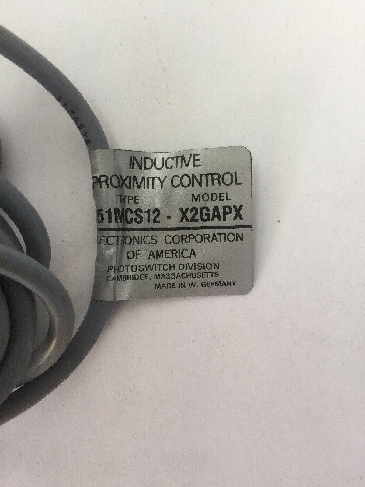 ELECTRONICS CORPORATION OF AMERICA 51MCS12-X2GAPX INDUCTIVE PROXIMITY CONTROL 10
