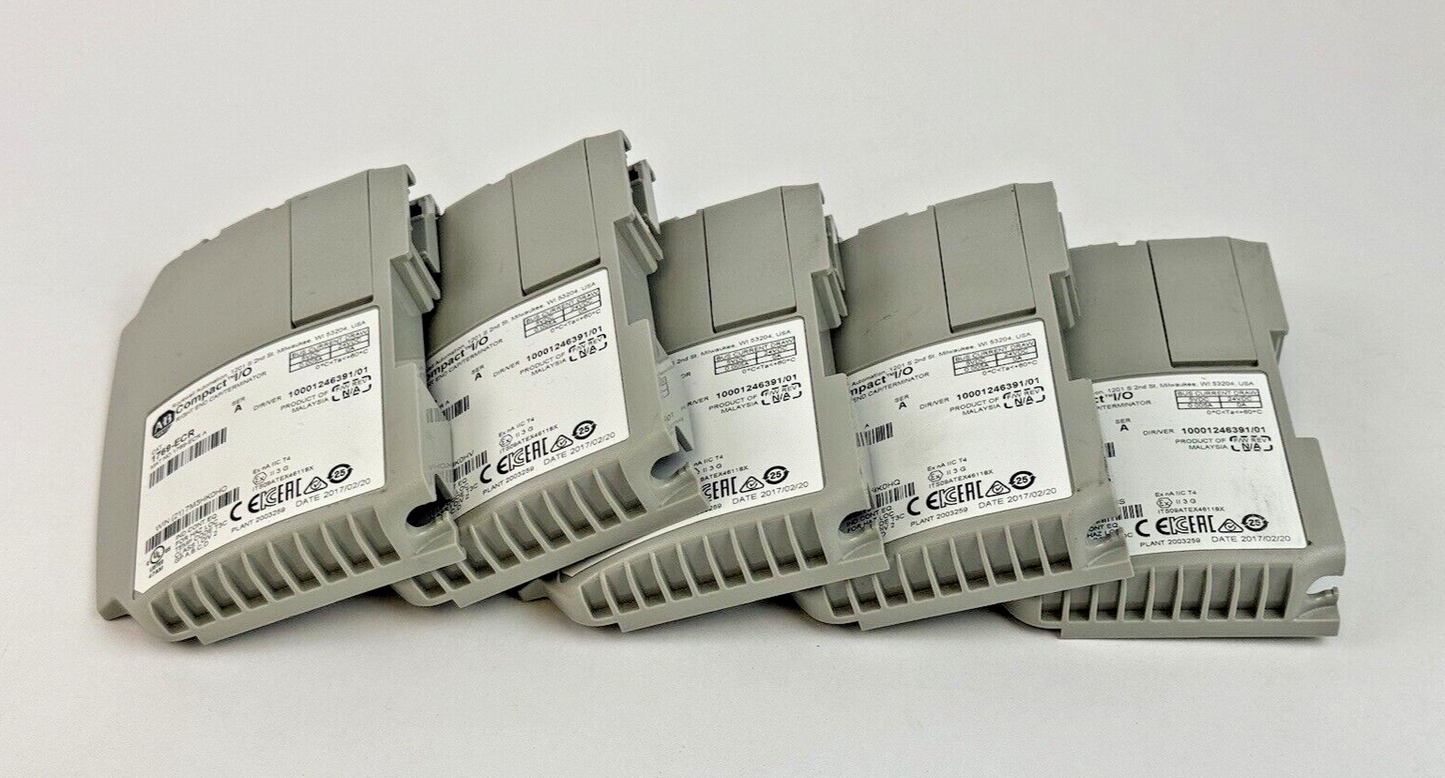ALLEN-BRADLEY *LOT OF 5* - 1769-ECR SER. A F/W REV. N/A - COMPACT I/O RIGHT END