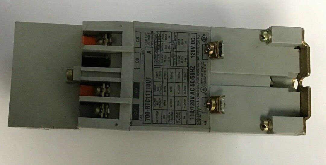 ALLEN BRADLEY 700-RTC11110U1 TIMING RELAY SER.A 110/120VAC 50/60HZ 120VDC
