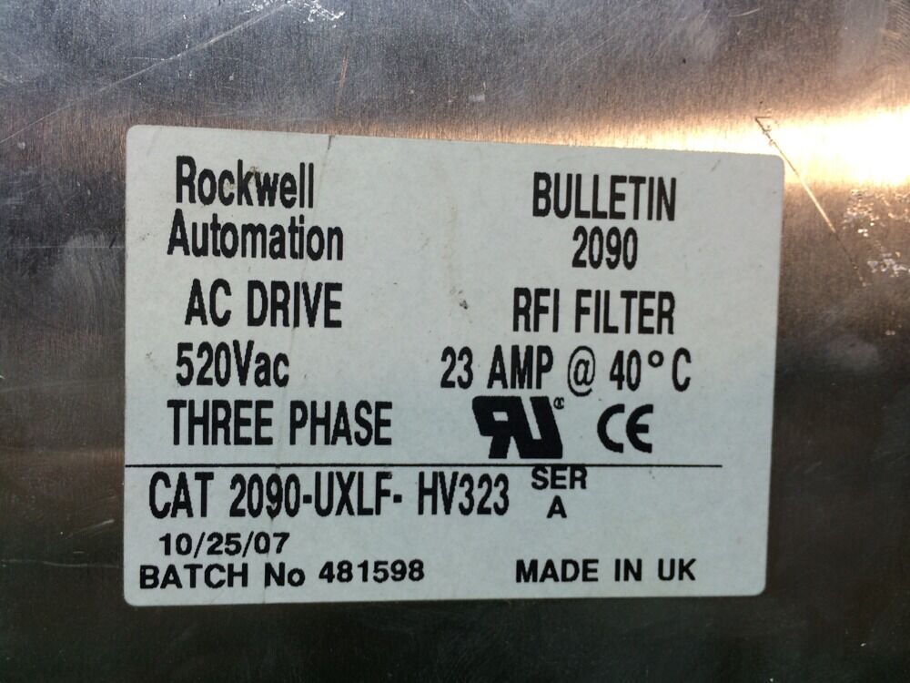 ALLEN-BRADLEY 2090-UXLF-HV323 480VAC AC DRIVE RFI FILTER