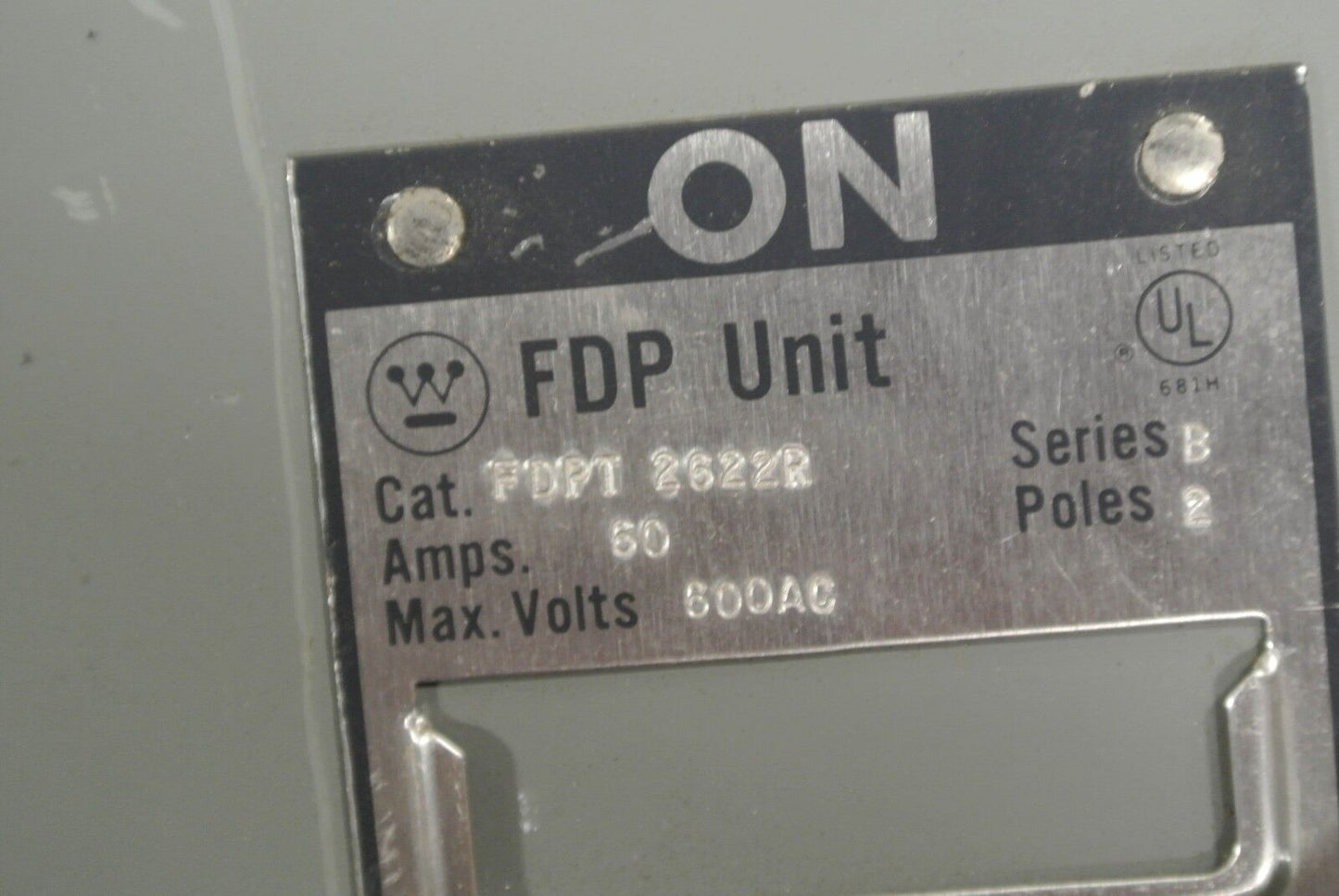WESTINGHOUSE FDPT2622R - FDP UNIT / TWIN PANELBOARD SWITCH - 60A, 600V, 2-POLE