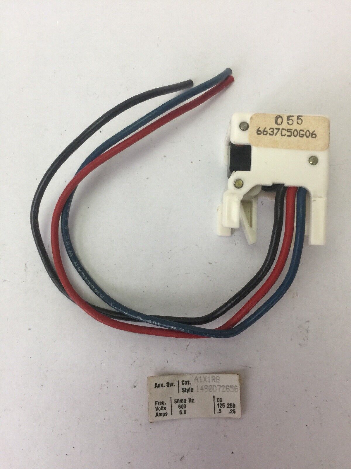 WESTINGHOUSE A1X1RB AUXILIARY SWITCH 600VAC 6A 125/250VDC 0.5/0.25A 1490D72G56