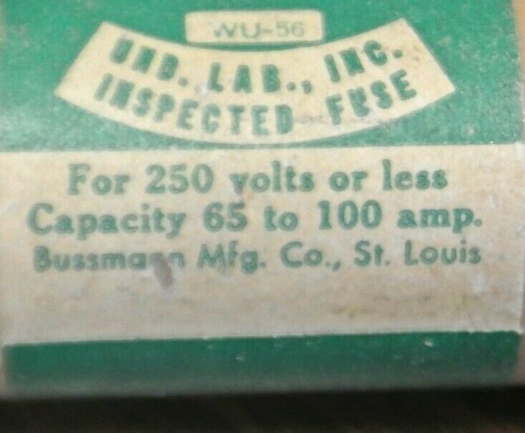 BUSS REN70 RENEWABLE FUSE / 70A / 250V / NEW SURPLUS