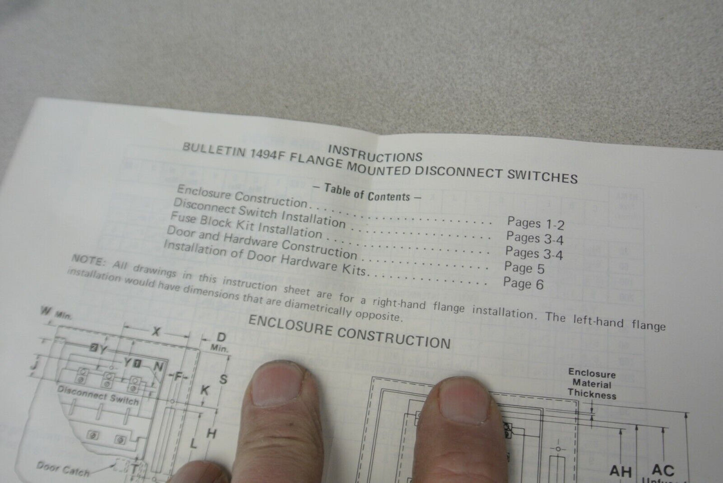 ALLEN-BRADLEY 1494F-L2 DOOR HARDWARE KIT / TOP & BOTTOM LATCHING / NEW SURPLUS