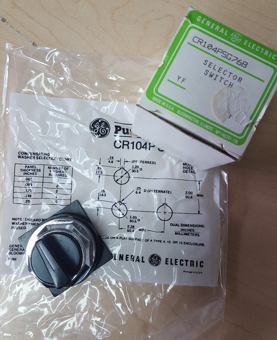 GE CR104PSG76B 3 Position Selector Switch