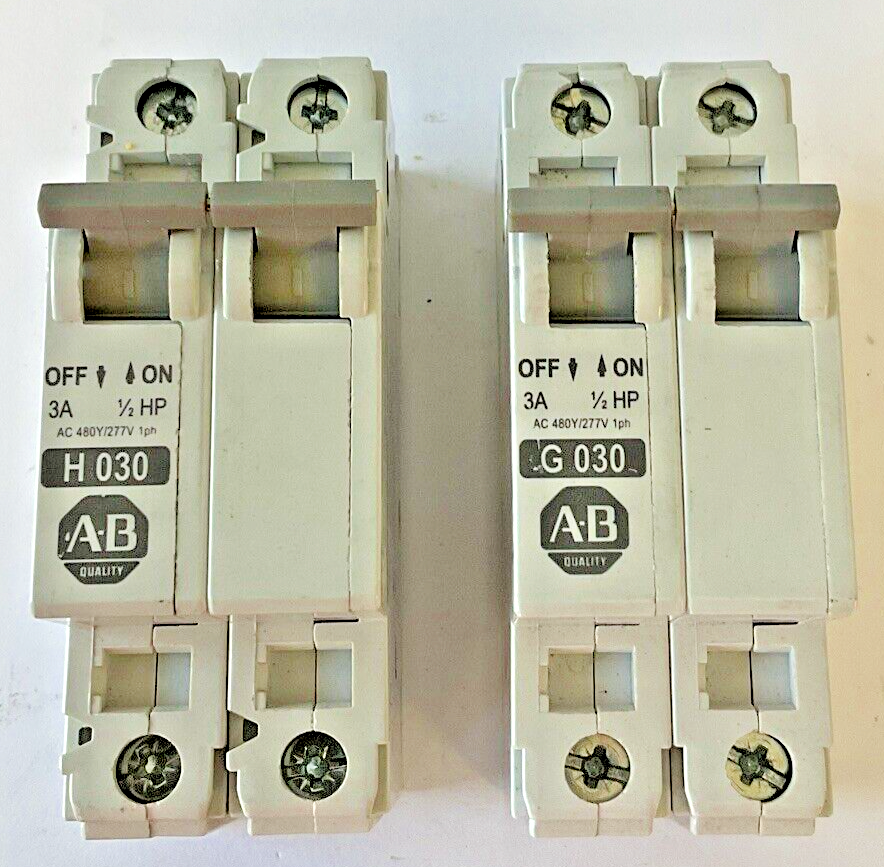 ALLEN BRADLEY 1492-CB2 H 030 / G 030 CIRCUIT BREAKER 3A 2POLE SER.C ***LOTOF2***