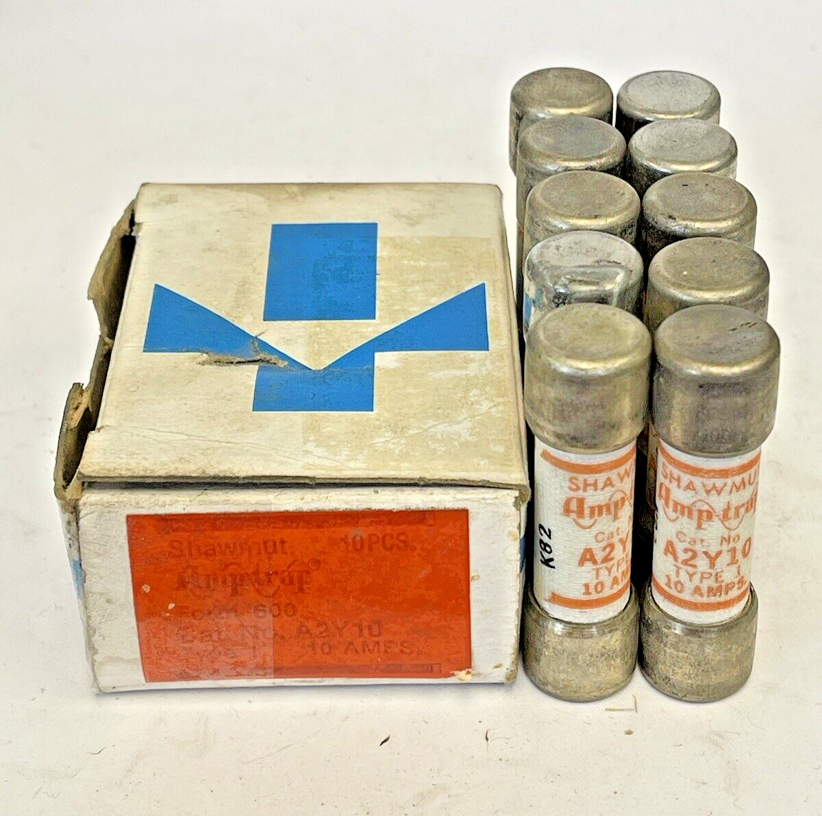 GOULD SHAWMUT - *BOX OF 10* - A2Y10 - 10 AMP, 250 VAC- TYPE 1 AMP TRAP FUSES