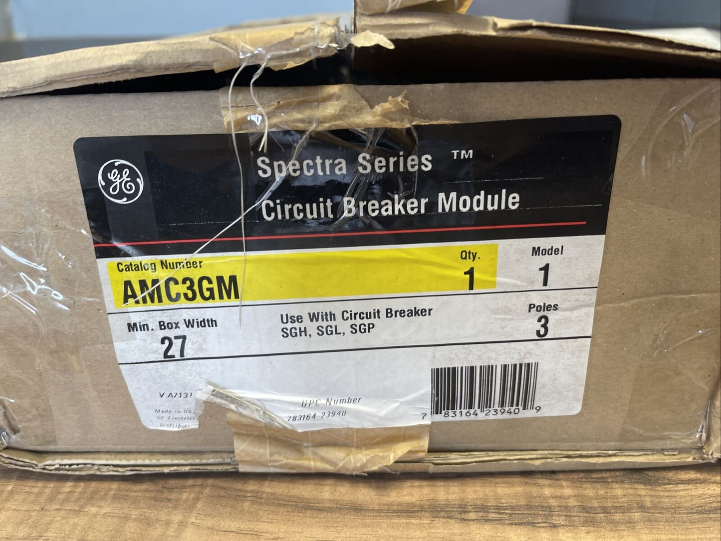 GE AMC3GM SPECTRA SERIES CIRCUIT BREAKER MODULE MODEL 1 3POLES 600AMP 600V