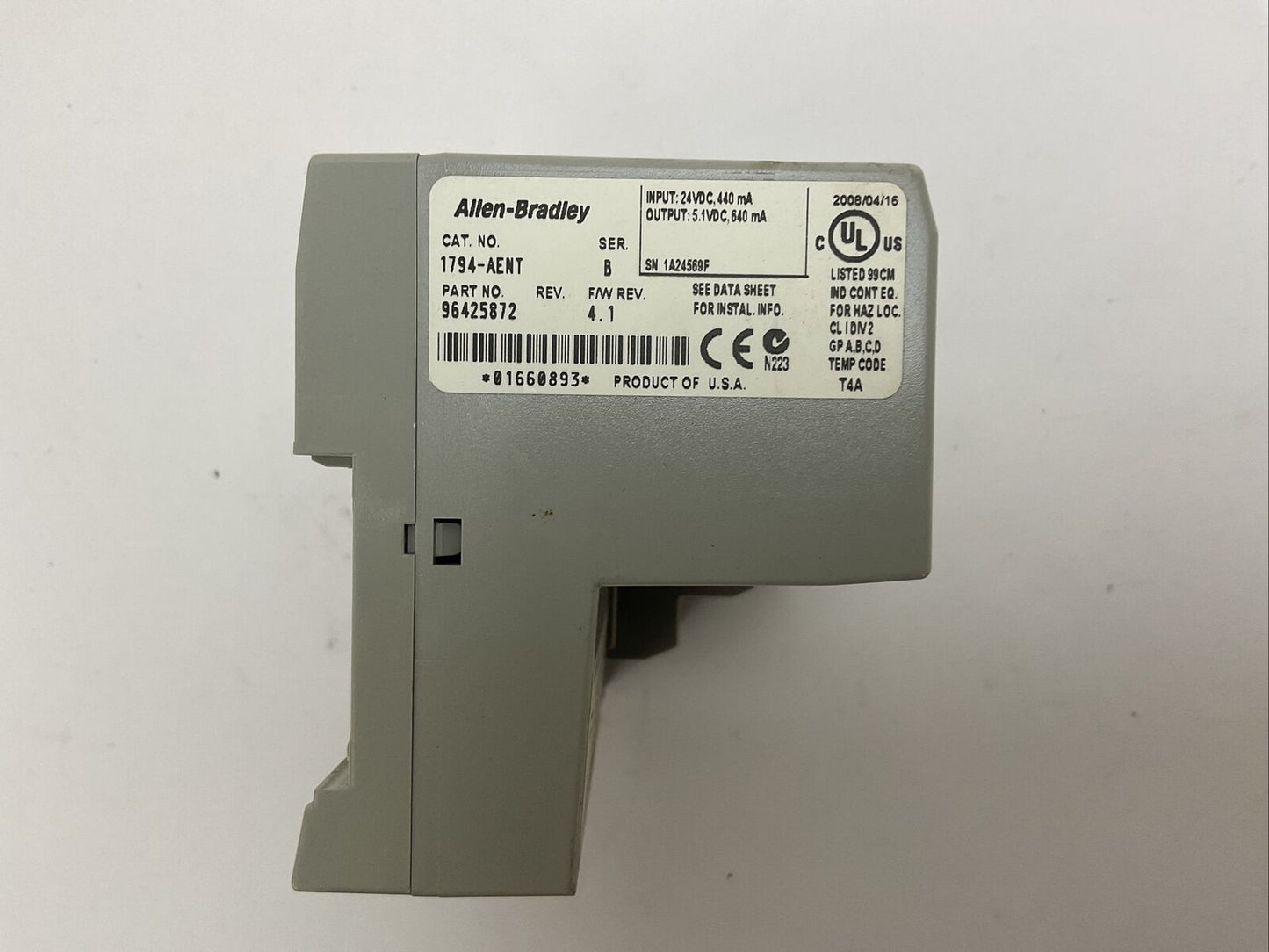 ALLEN BRADLEY 1794-AENT SER B F/W REV 4.1 FLEX I/O ETHERNET IP ADAPTER
