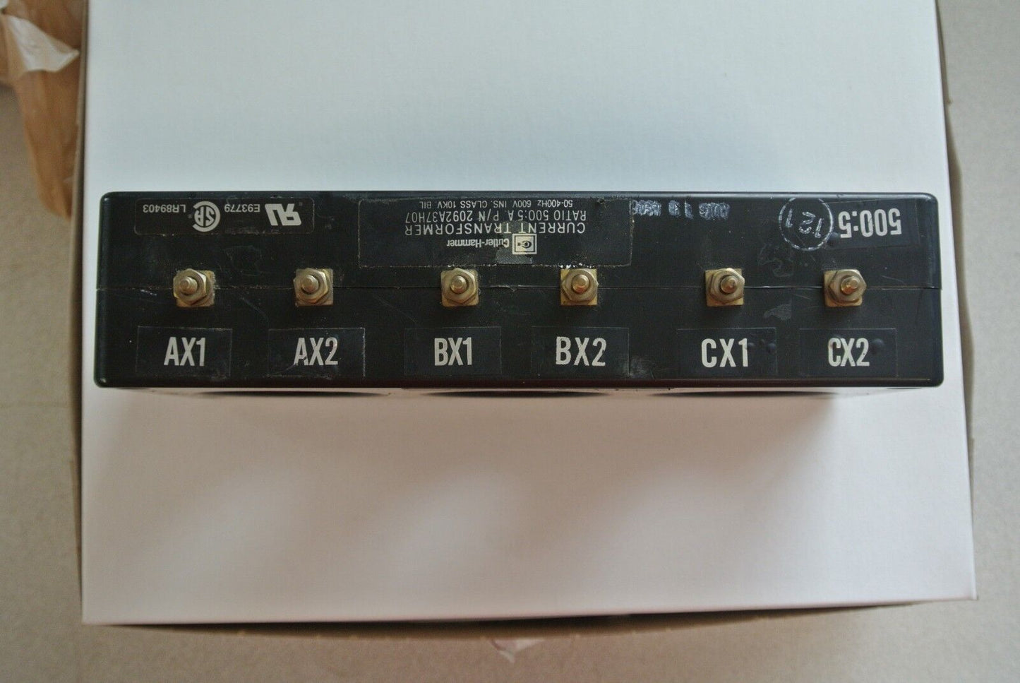 CUTLER-HAMMER 3P85-501 2092A37H07 CURRENT TRANSFORMER 500:5 RATIO 600V 50-400Hz