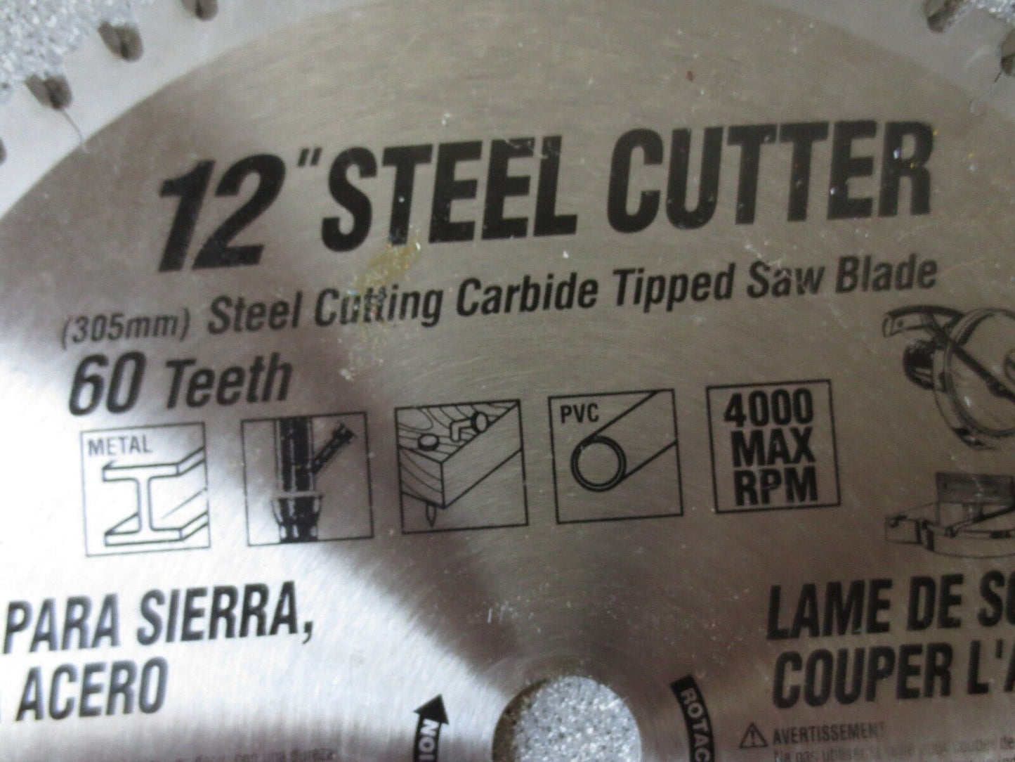VERMONT AMERICAN 12" STEEL CUTTER 60T CARBIDE TIPPED CIRC BLADE - NEW SURPLUS