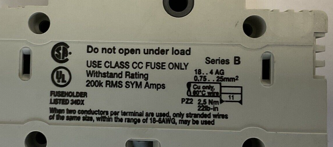 ALLEN BRADLEY 1492-FB3C30 FUSE HOLDER 30A 600VAC SER.B