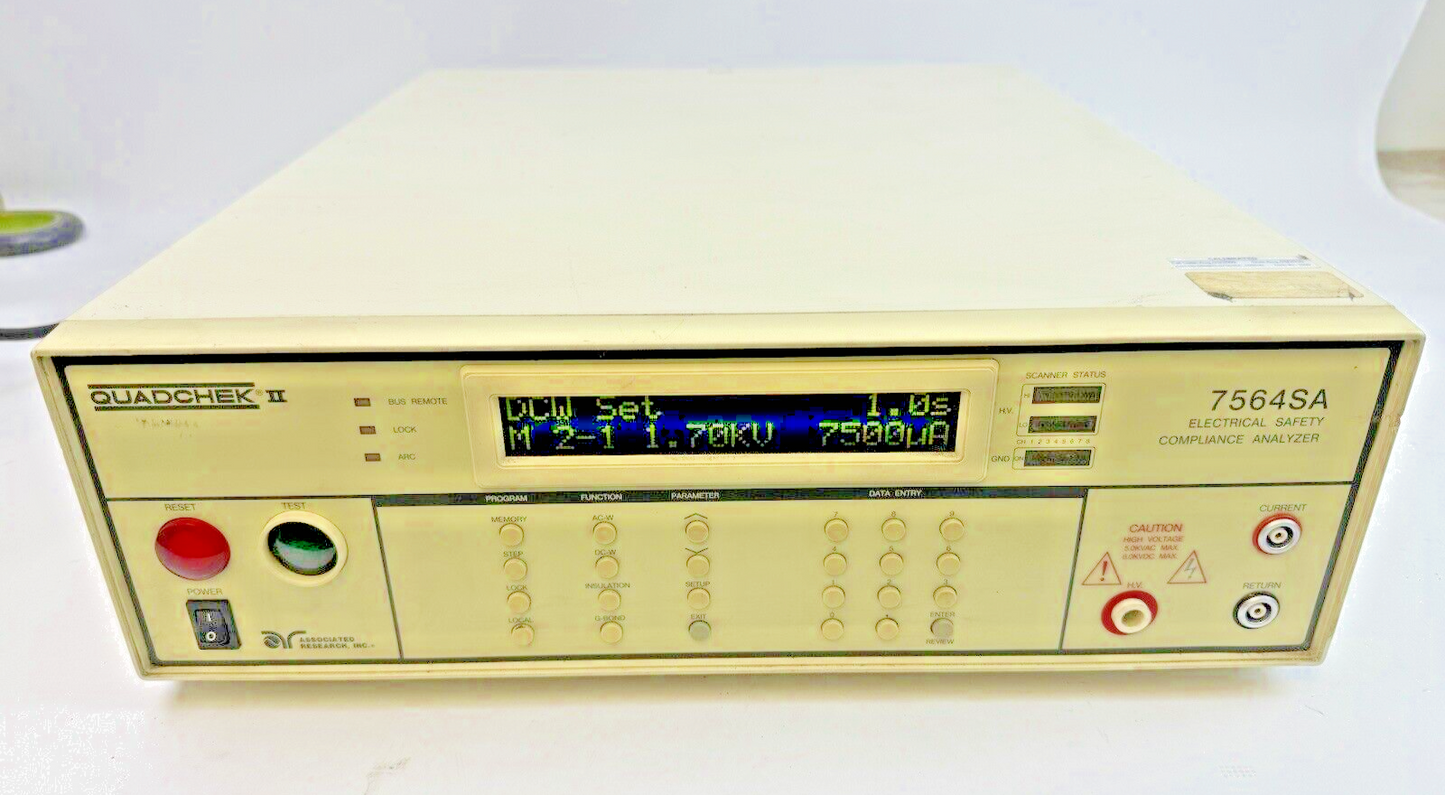 ASSOCIATED RESEARCH INC - 7564SA - QUADCHECK II - ELEC. SFTY COMPLIANCE ANALYZER