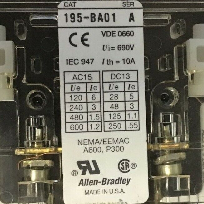 ALLEN BRADLEY 100-A24NZ*3 SER.B W/ 195-BA01 SER.A & 195-FA22 SER.A ***LOTOF2***