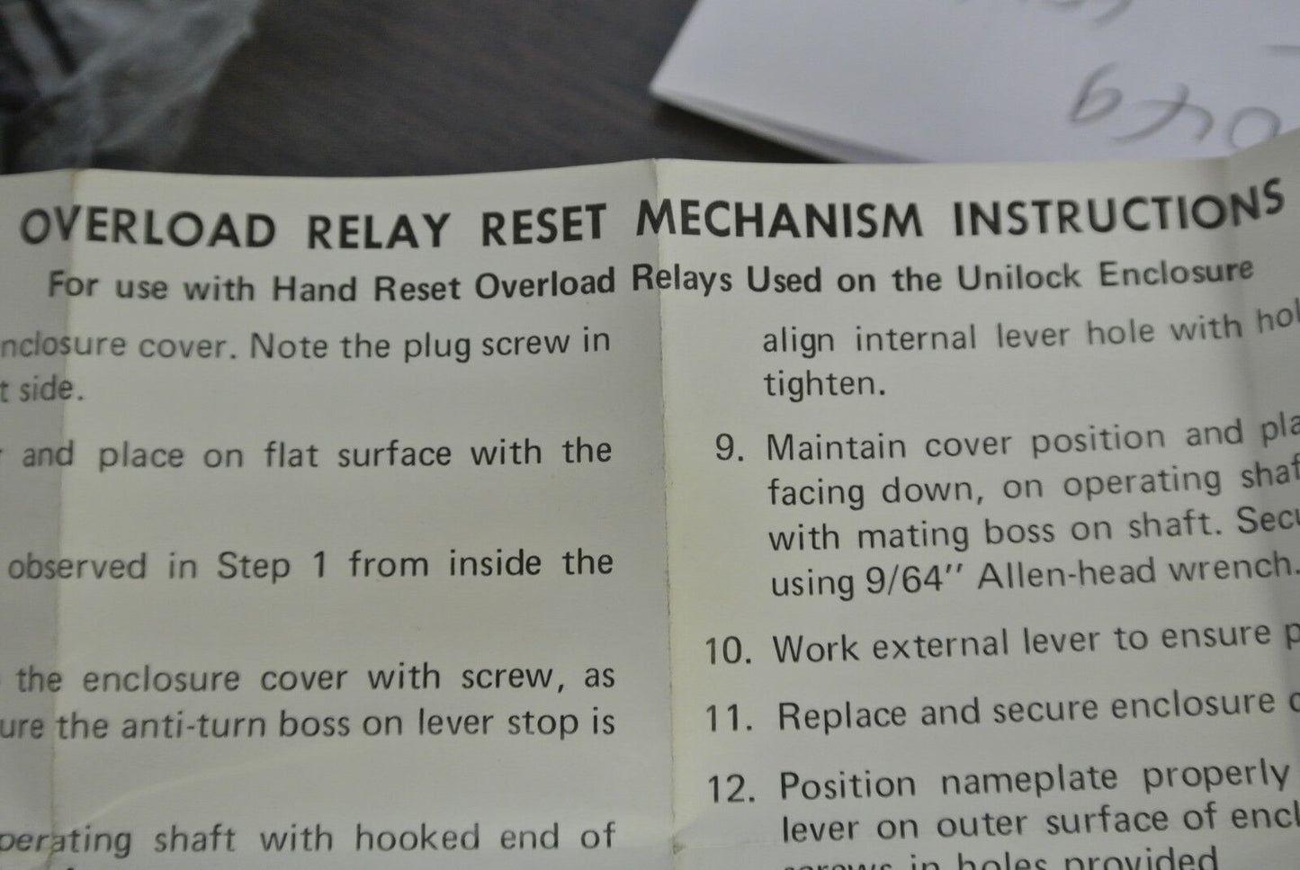 ALLEN-BRADLEY 1493-?? OVERLOAD RELAY RESET MECHANISM - NEW SURPLUS