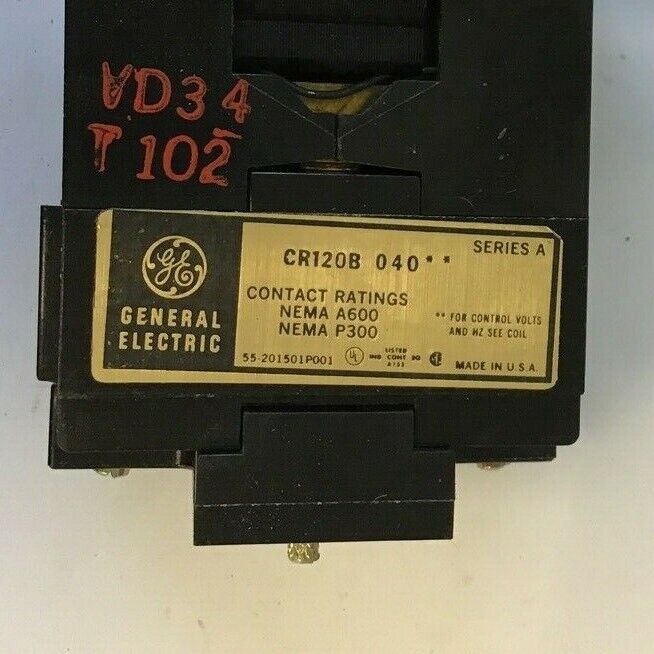 GENERAL ELECTRIC CR120B04002 IDUSTRIAL RELAY SER.A 115V 60HZ 10A