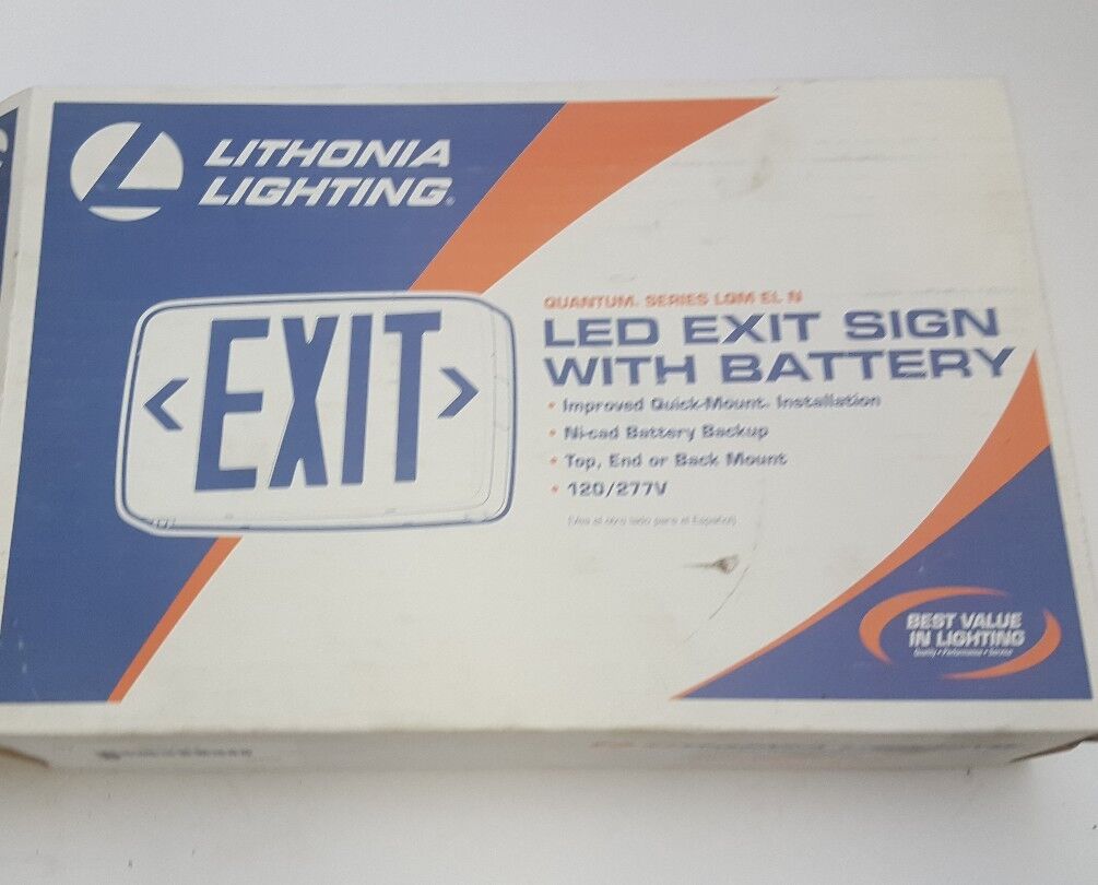 lithonia lighting led exit sign, QUANTUM SERIES, model LQM S W 3 R 120/277