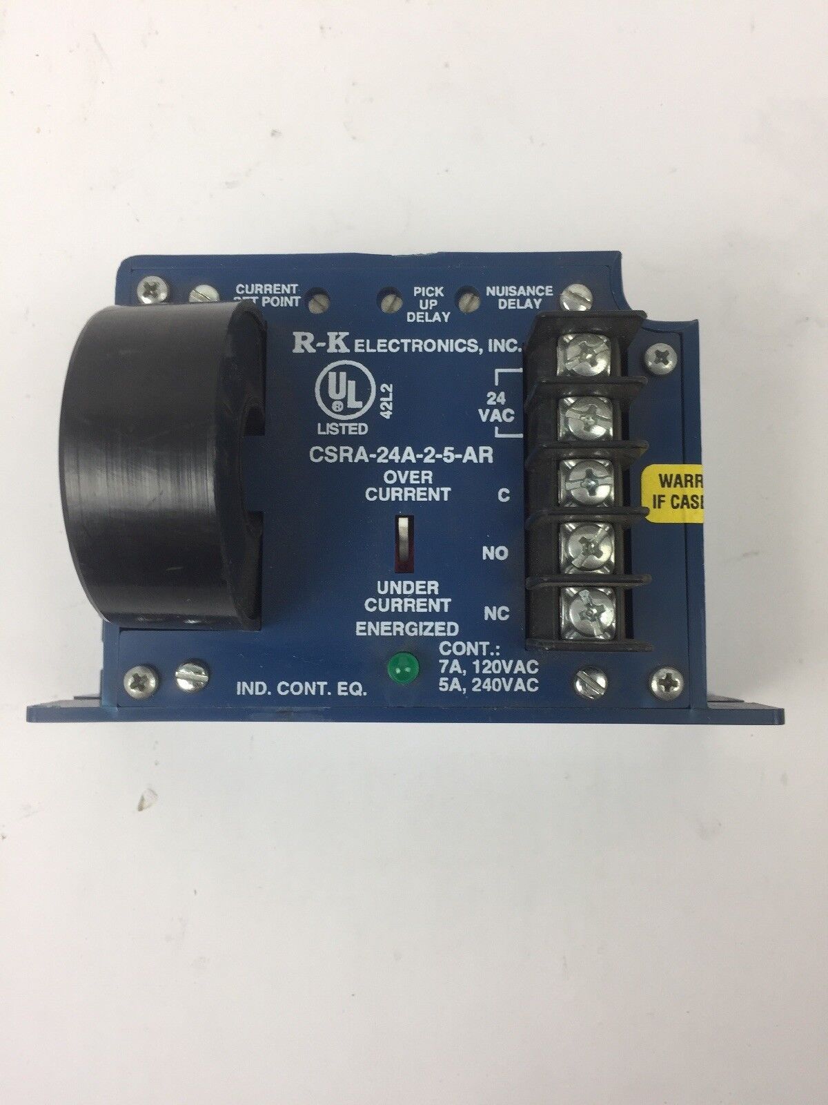R-K ELECTRONICS CSRA-24A-2-5-AR RELAY 7A 120 VAC 5A 240 VAC
