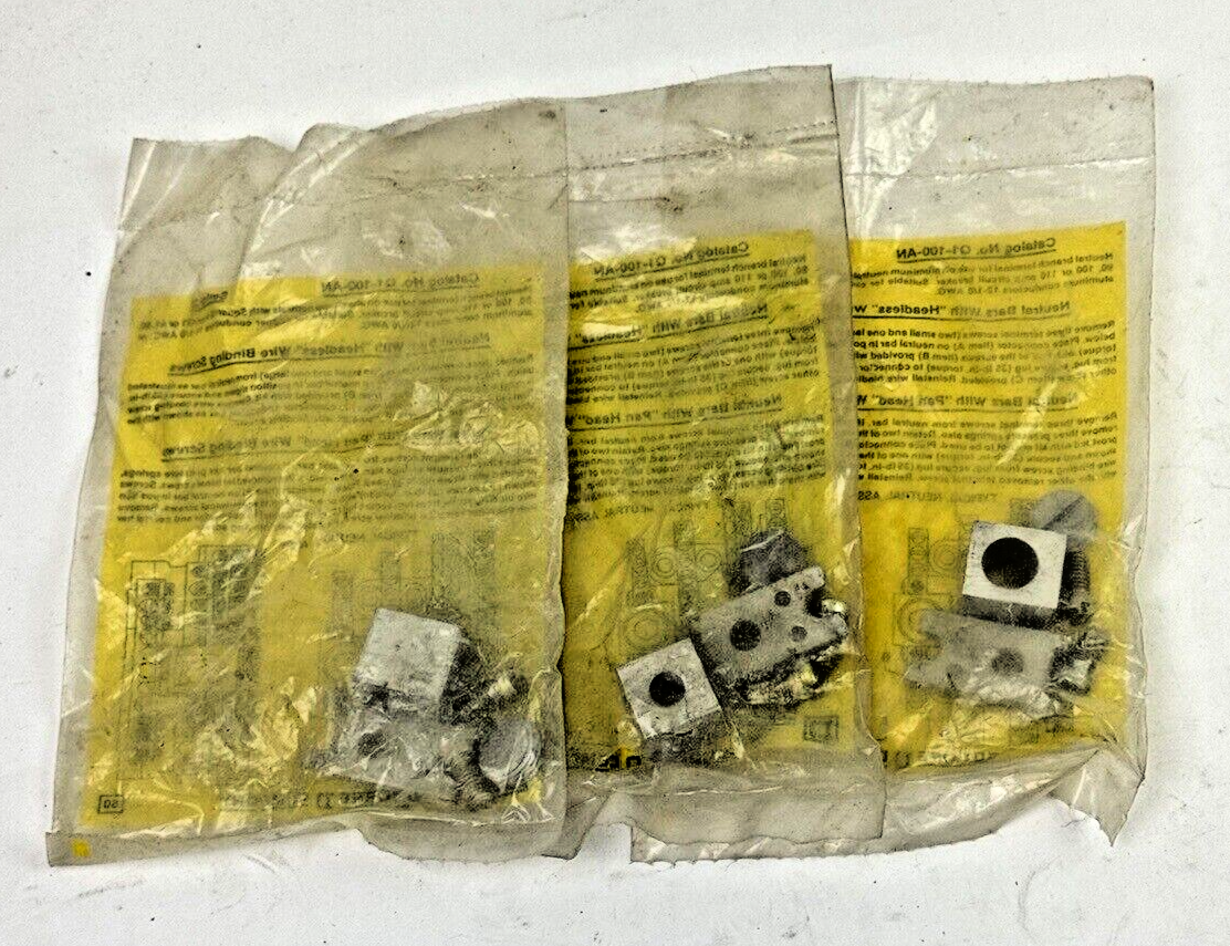 SQUARE D * LOT OF 3* - Q1-100AN - NEUTRAL TERMINAL KIT - NEW OLD STOCK
