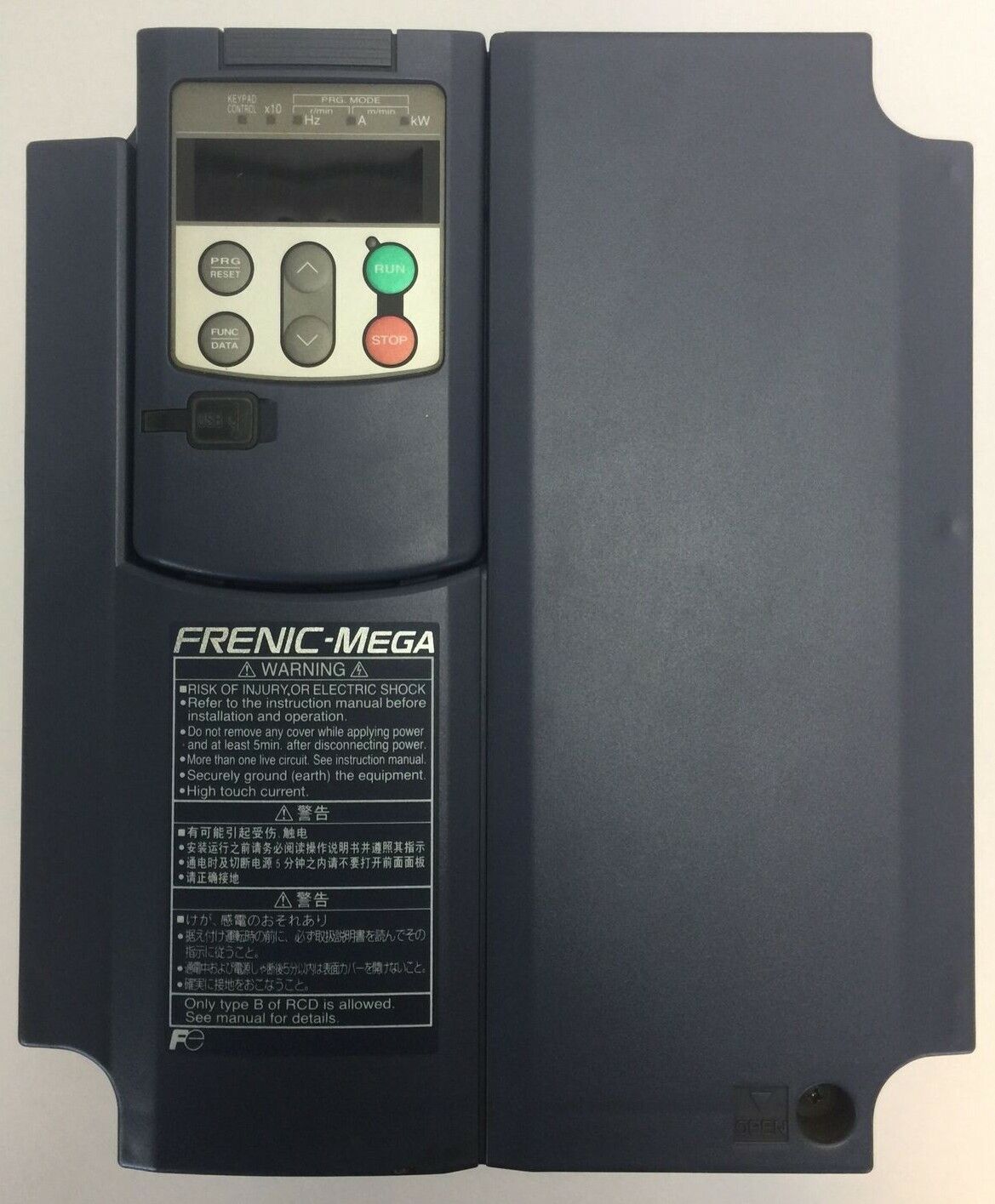 FUJI FRN7.5G1S-2J FRENIC-MEGA DRIVE OUTPUT 3PH 200-240V 0.1-120HZ 16kVA 46.2A