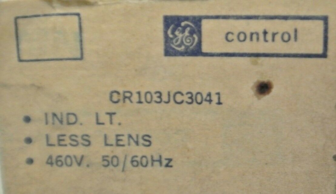 GENERAL ELECTRIC CR103JC3041 INDICATING LIGHT / 460V / NO LENS / NEW SURPLUS