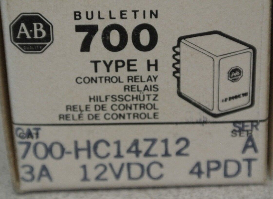ALLEN-BRADLEY 700-HC14Z12 Ser. A / TYPE H CONTROL RELAY / NEW SURPLUS