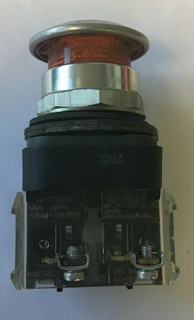 ALLEN BRADLEY 800T-FXQH24AD1 SER.T ORANGE PUSH/PULL BUTTON 24VAC/VDC