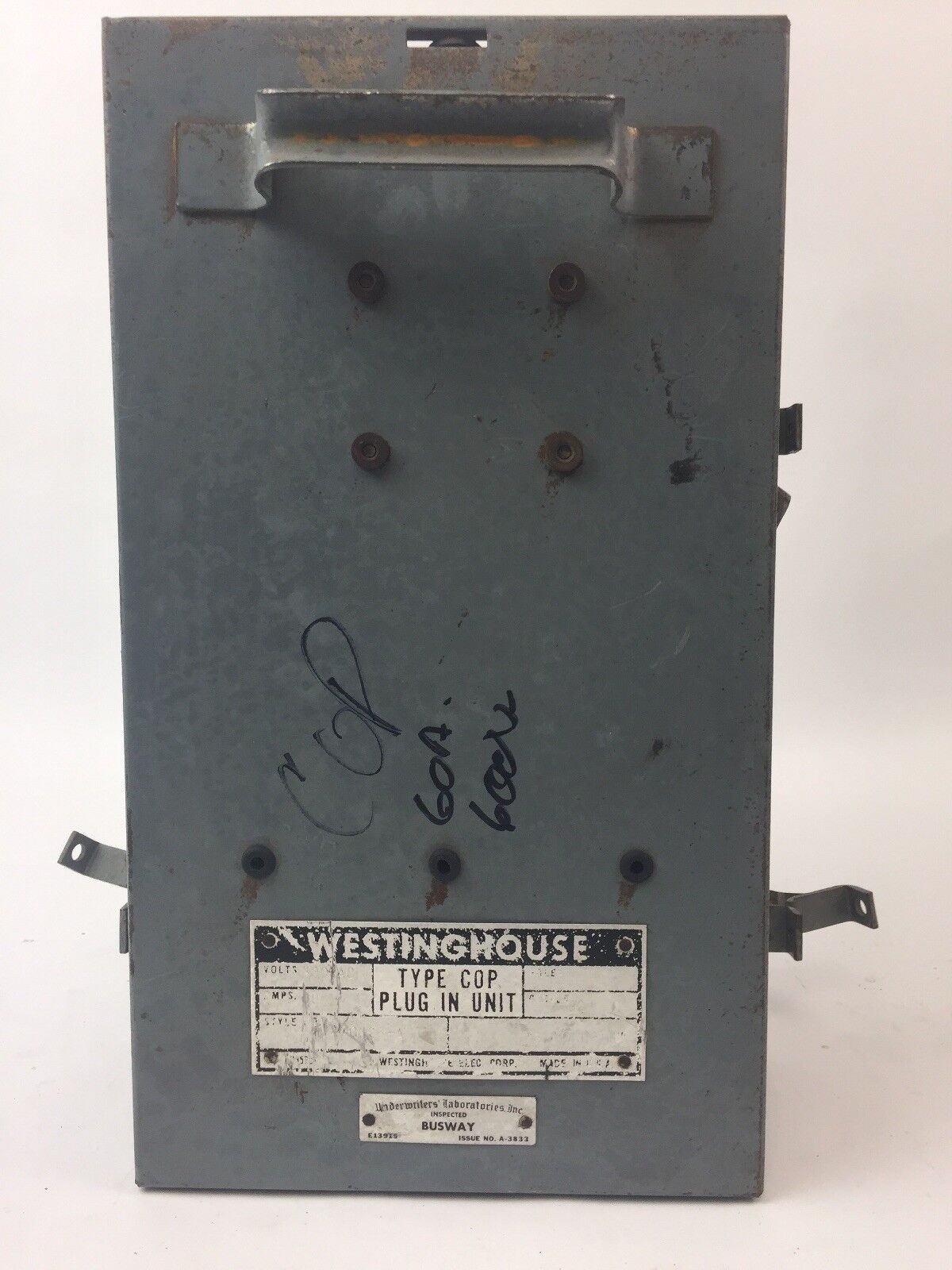 WESTINGHOUSE COP 60A PLUG IN UNIT 600VAC 3 POLE