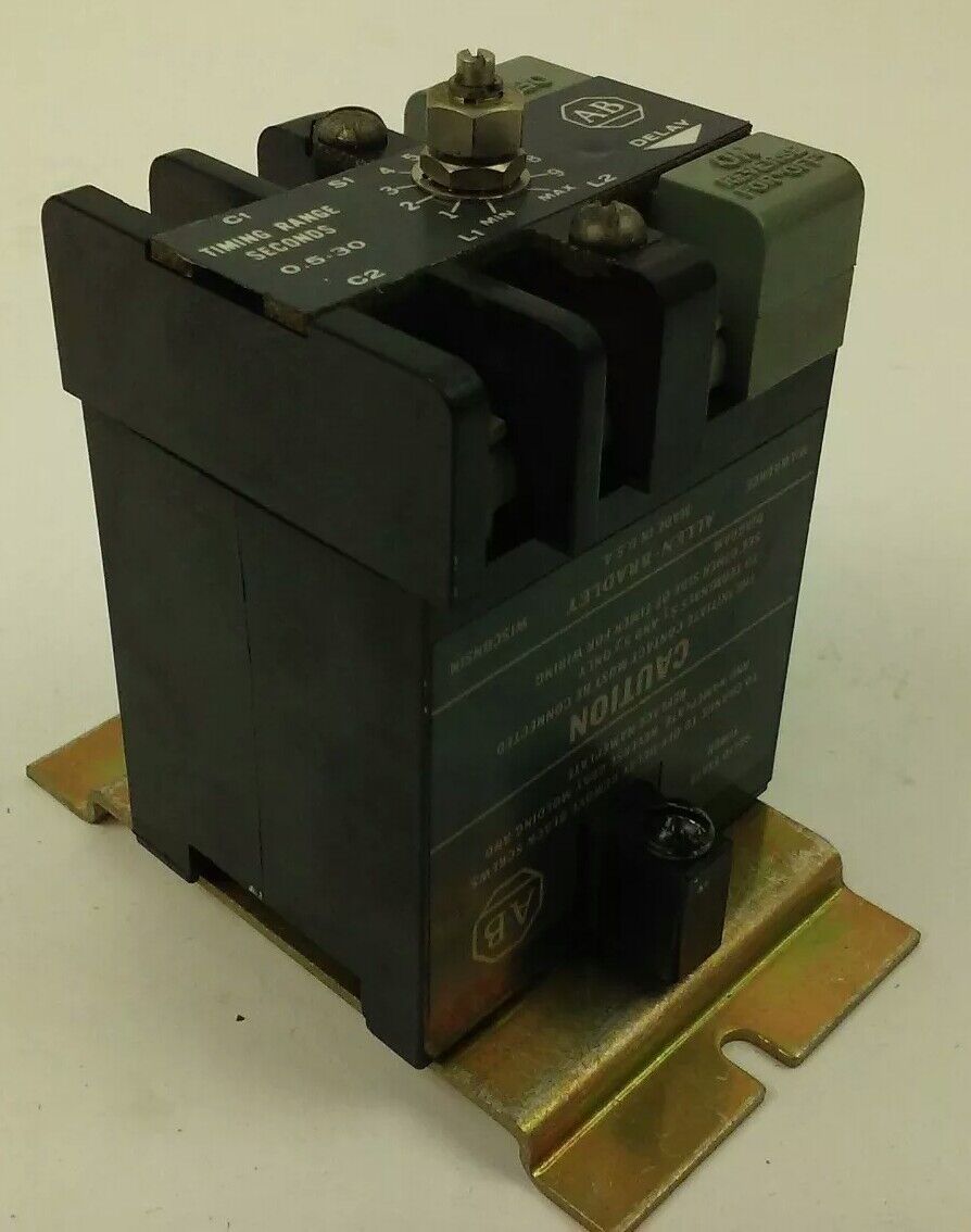 ALLEN BRADLEY, 852S-NSB, SERIES F, TIMING RELAY, RANGE .5-30 SECONDS, NEW