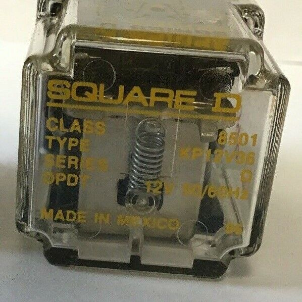 SQUARE D 8501 KP-12V36 GENERAL PURPOSE RELAY CONTACTS DPDT 10A COIL 12V 50/60HZ
