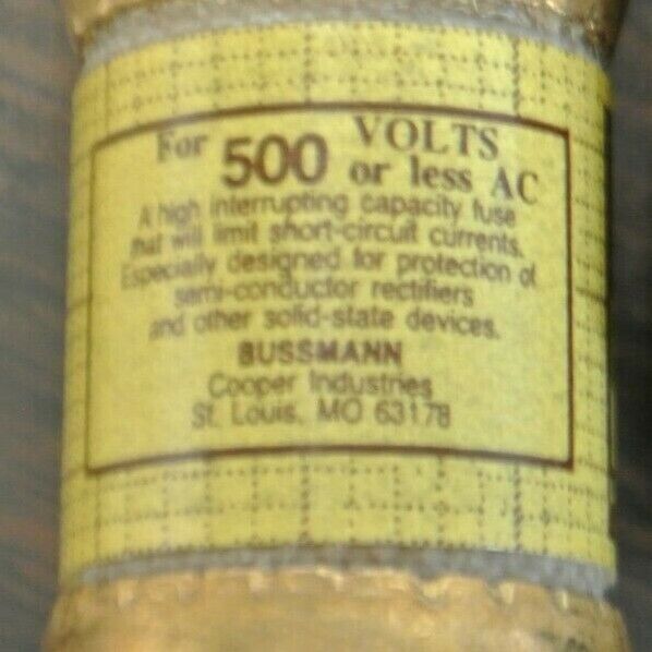 BOX of 10 / BUSSMANN / TRON KBH35 RECTIFIER FUSE / 500V / 35A / NEW SURPLUS