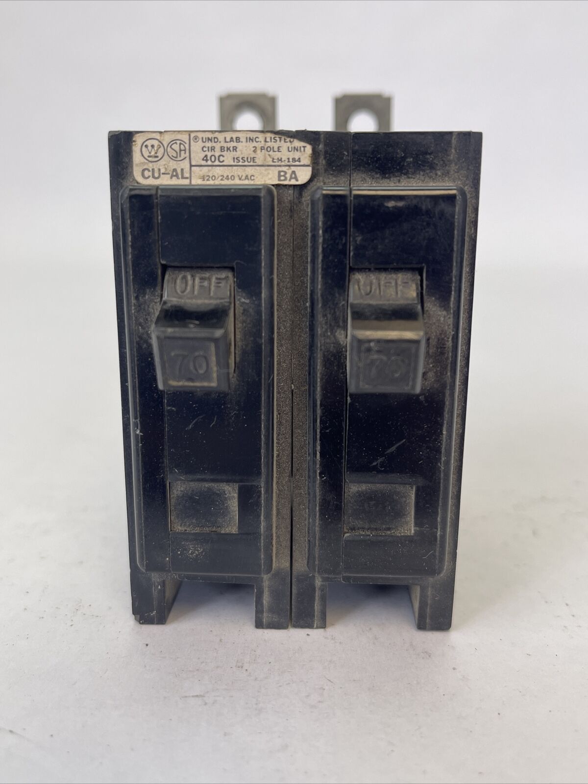 CUTLER HAMMER / WESTINGHOUSE BA2070 CIRCUIT BREAKER 70AMP 2POLE 120/240VAC