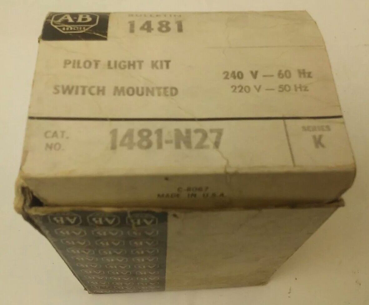 ALLEN BRADLEY 1481-N27 SER. K PILOT LIGHT KIT 240V-50/60HZ, #12 LAMP W/ X-227810