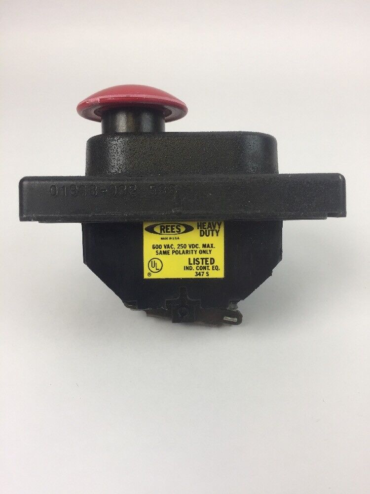 REES 1968-032 CONTROL UNIT START STOP MUSHROOM PUSH BUTTON