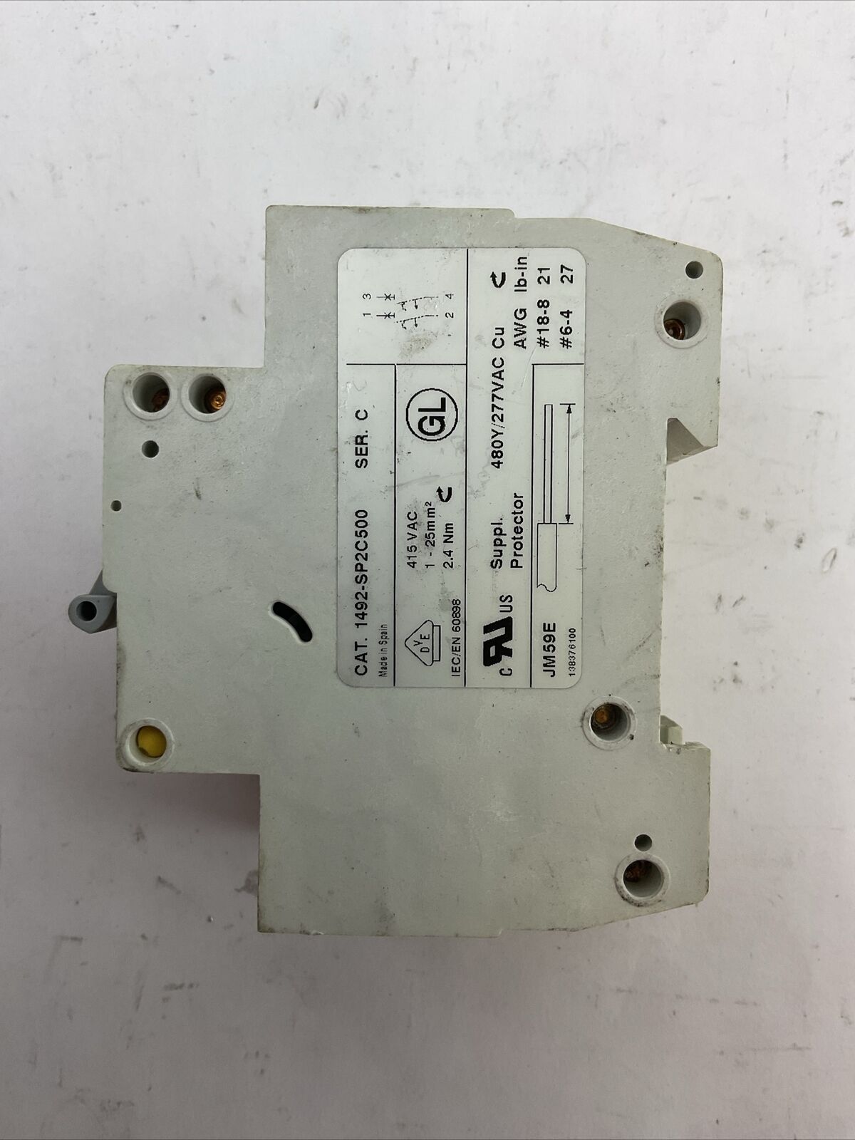 ALLEN BRADLEY 1492-SP2C500 SER C CIRCUIT BREAKER 50A 2POLE 480Y/277VAC