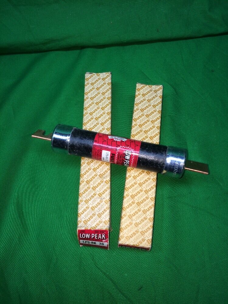 *LOT OF 2* BUSSMANN LOW-PEAK FUSE CAT# LPS-RK-70 70A 600V