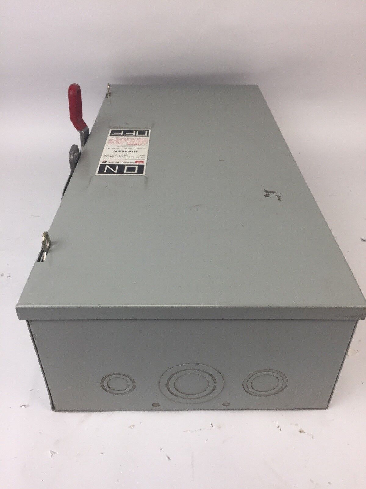 FPE H1636SN FUSIBLE HD SAFETY SWITCH 600VAC 250VDC 60AMP 50HP 3PH 3 POLE TYPE 1