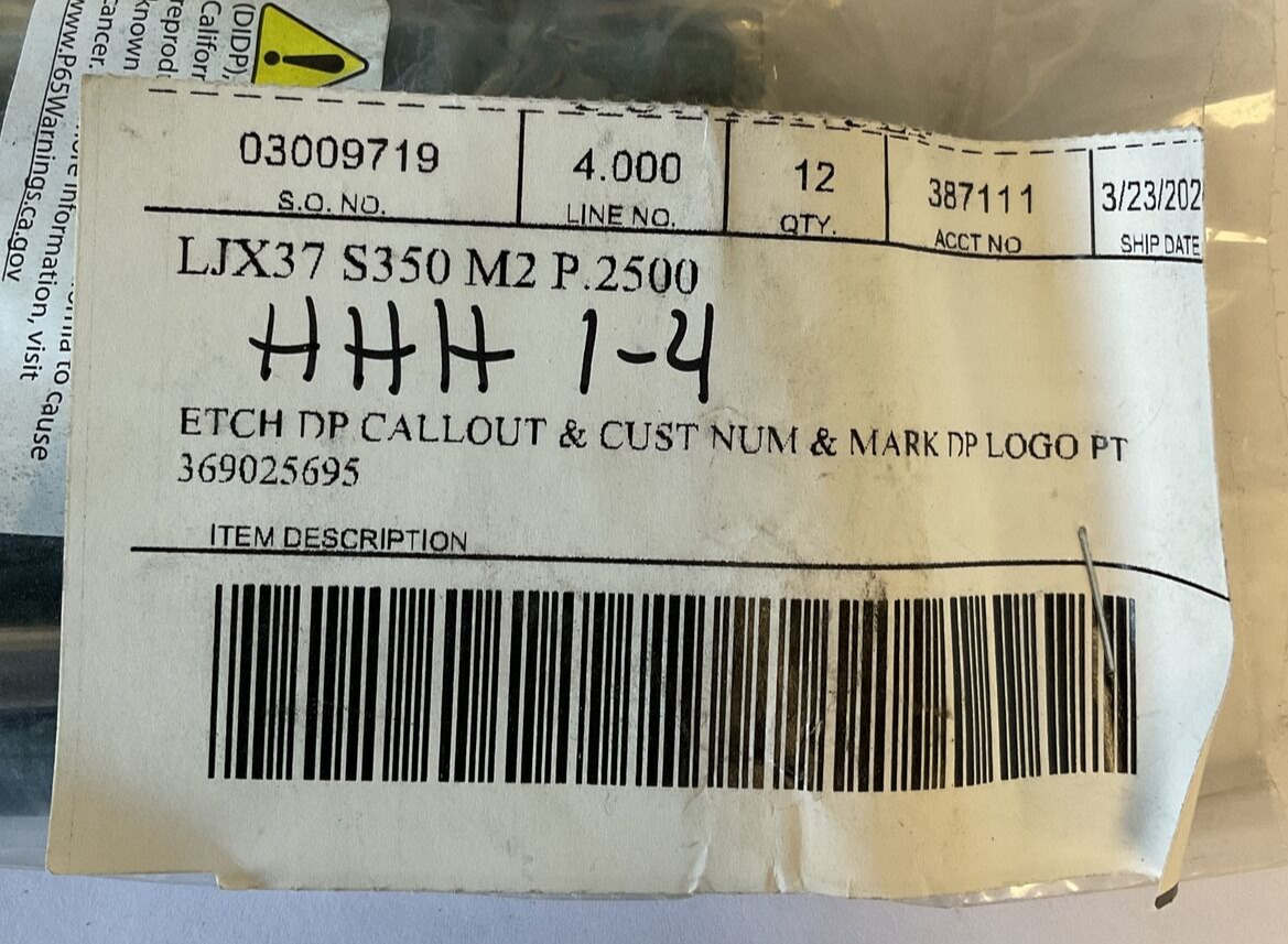 DAYTON LJX37 S350 M2 P.2500 BALL PUNCH **BAG OF 12**
