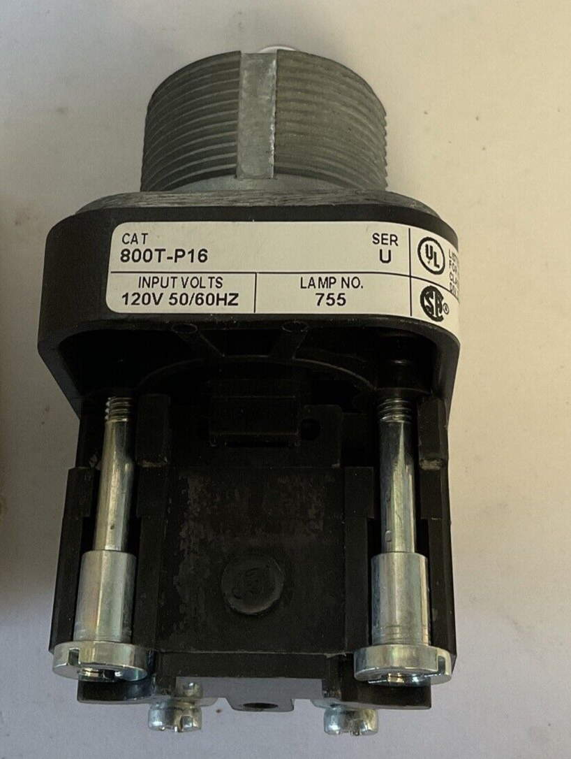 ALLEN BRADLEY 800T-P16 PILOT LIGHT SER.U 120V 50/60HZ MISSING COVER.