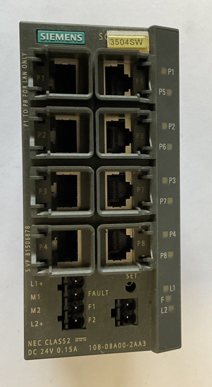 SIEMENS 108-0BA00-2AA3 ETHERNET SWITCH 24VDC 0.15A