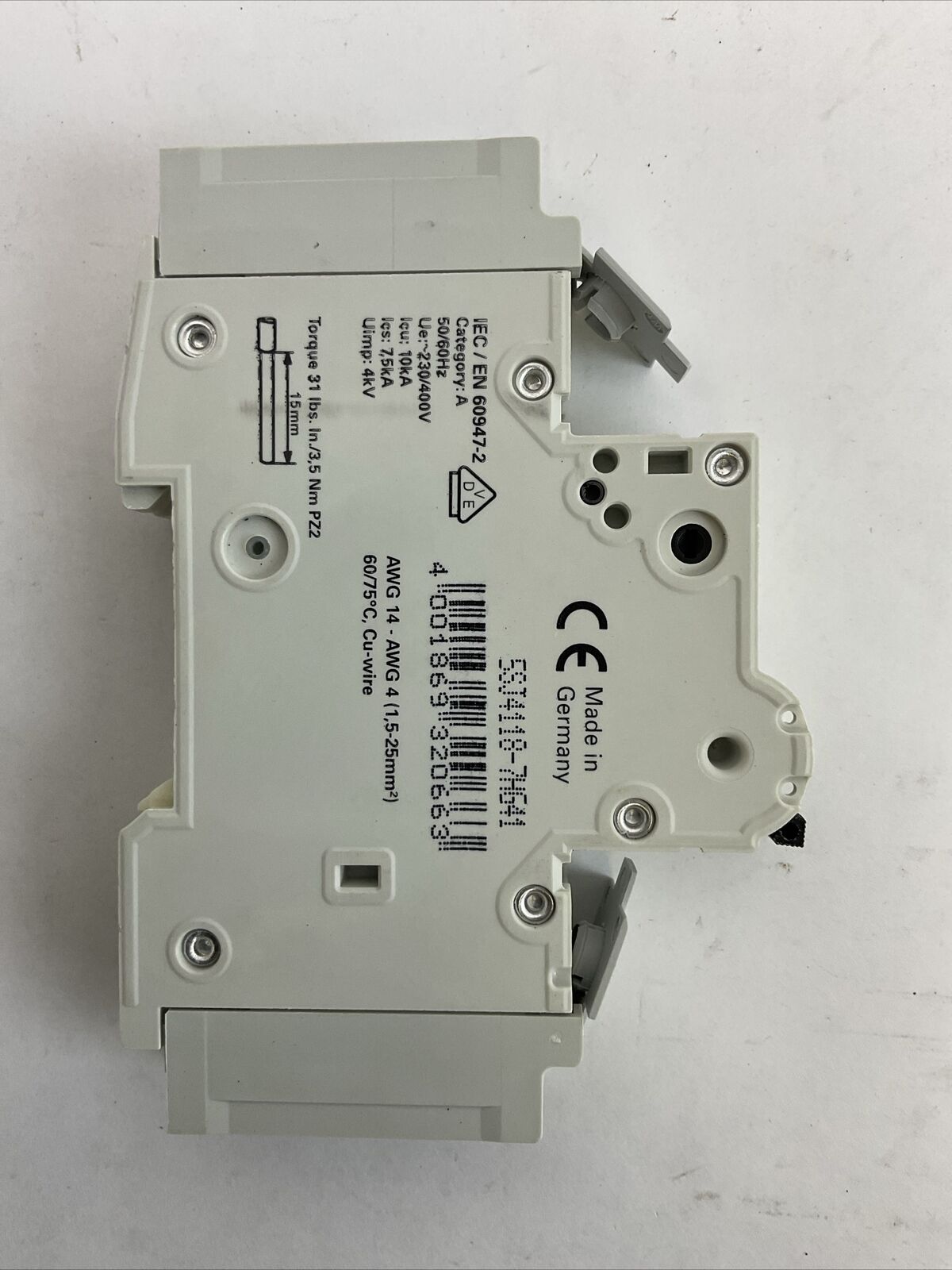 SIEMENS 5SJ4 118-7HG41 MINITURE CIRCUIT BREAKER 15AMP 240VAC 1POLE