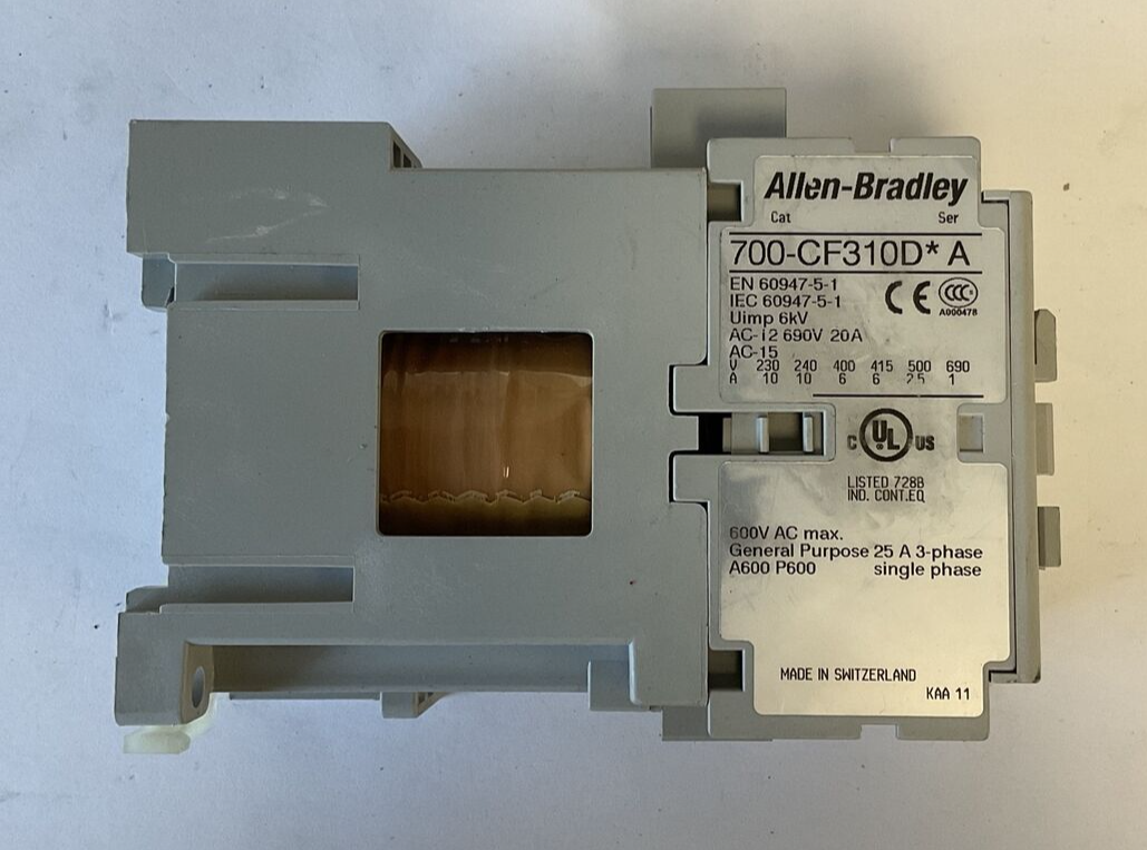 ALLEN BRADLEY 700-CF310D* CONTACTOR SER.A 690V 20A