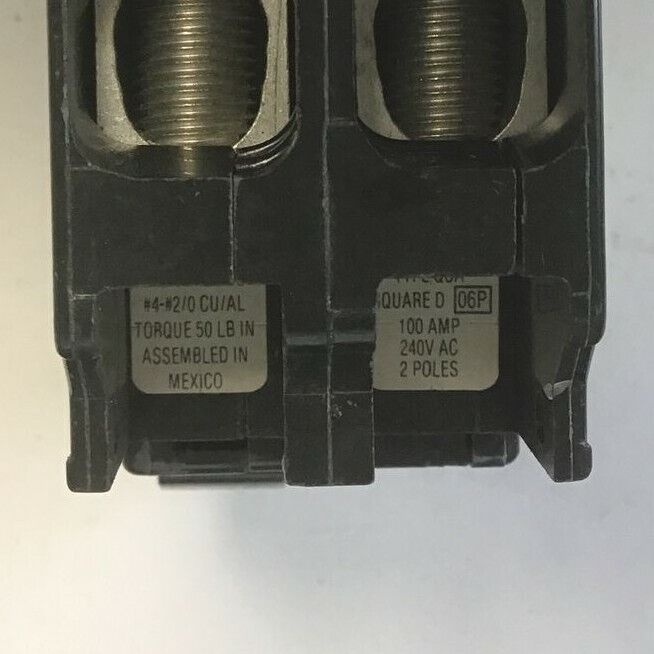 SQUARE D QO2000 CIRCUIT BREAKER 100AMP 240VAC 2POLE