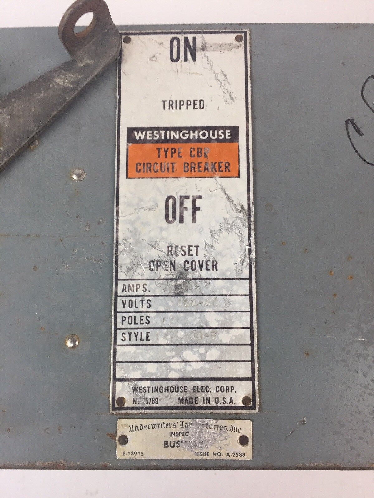 WESTINGHOUSE CBP 50A BREAKER BUS PLUG 600VAC 3 POLE