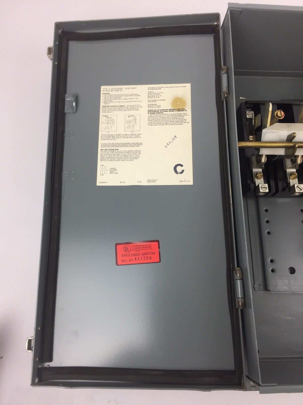 WESTINGHOUSE JHUN361 HEAVY DUTY SAFETY SWITCH 600 VAC 30 AMP